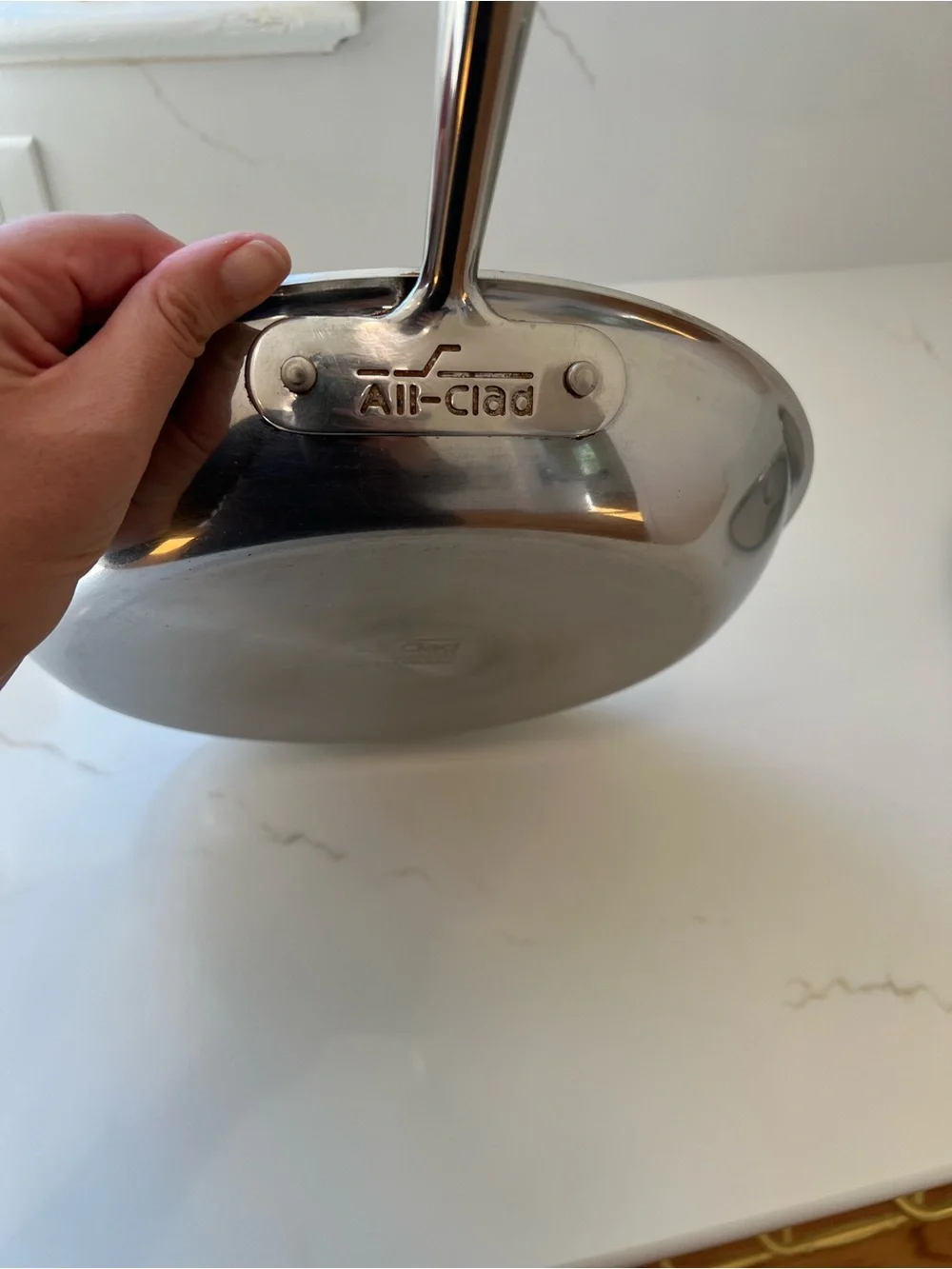 All-Clad 12 inch stainless steel frying pan with lid- used